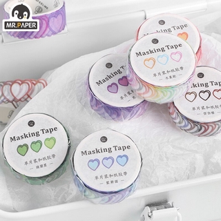  Mr  Paper 100pcs Roll Love heart shape Tape Washi Tape 