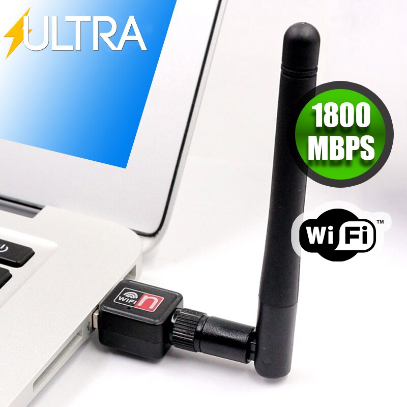 Antena Adaptador Wireless 2.4Ghz USB Wi-Fi Sem Fio 1800mbps Receptor ...