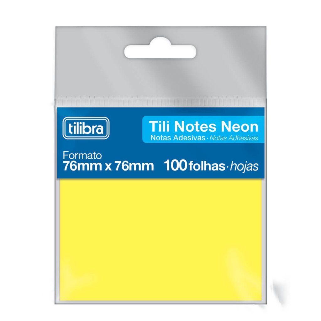 Bloco Adesivo Tili Notes Tilibra Amarelo Neon X Mm Folhas Shopee Brasil