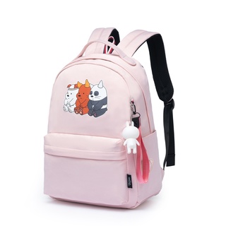 Mochila Bolsa Feminina Kawaii Escolar Fashion P/ Notebook Chaveiro Coelho