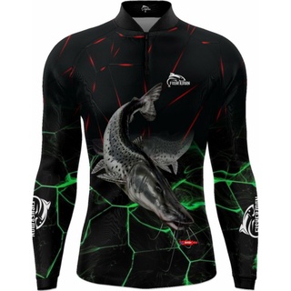 camisa camiseta de pesca com proteção UV50+ pintado