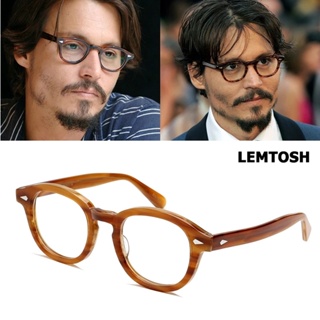 Óculos De Armação De Estilo Vintage Redondo Com Acetato Johnny Depp Lemtosh em Oferta na Shopee