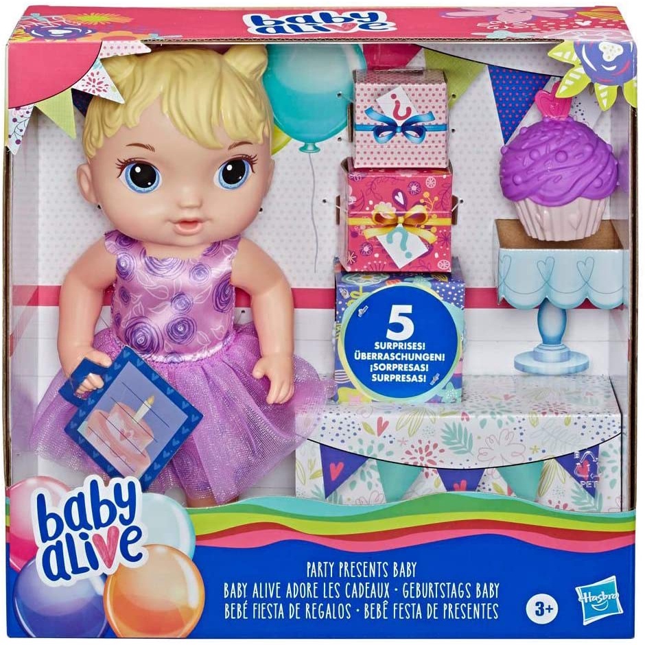 Boneca Baby Alive Bebe Festa De Presentes Com Roupa E Acessorios De Festa E8719 Hasbro Shopee Brasil