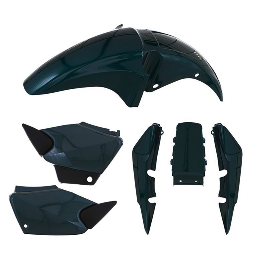 Kit Carenagem Carcaça Plastica Para Moto Cromo Forte 3 Peças Titan 150 Verde Pantanal/ Preto/ Azul Iguapé/ Azul