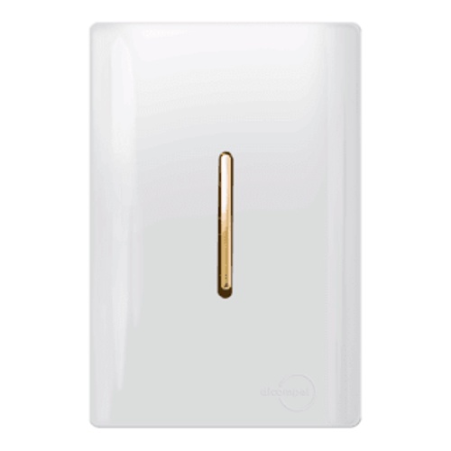 Interruptor Único Simples Vertical Branco com Dourado em Oferta na Shopee