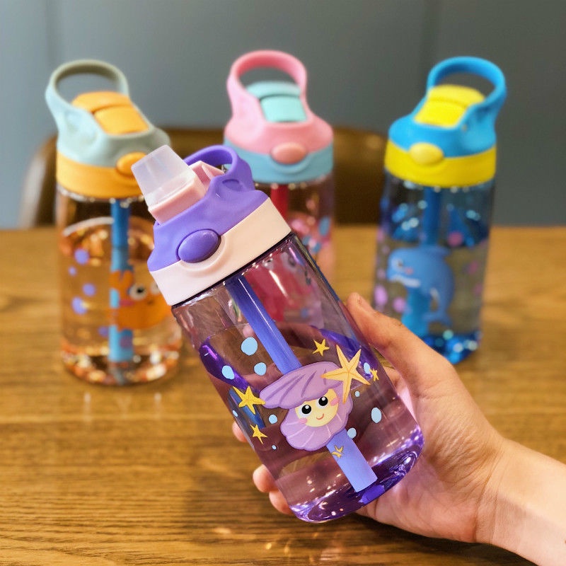 Garrafa De Água Anti-Outono Infantil Portátil Para Meninos E Meninas