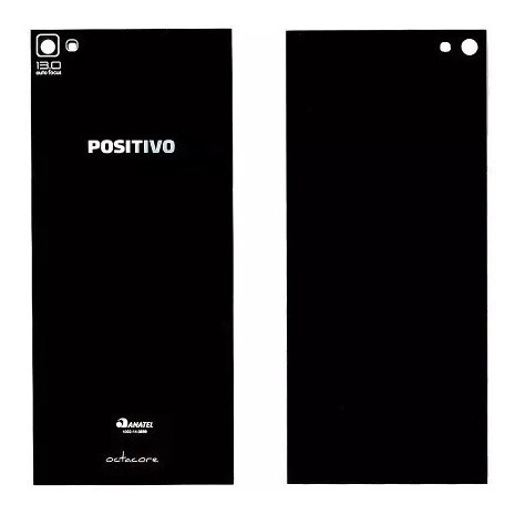 Tampa Traseira Vidro Para celular Positivo  Octa Preto X800