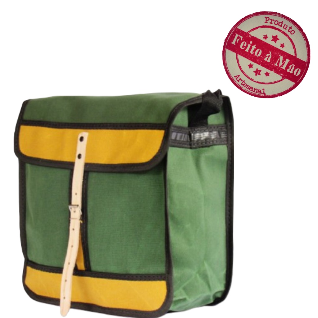 Bornal de lona 2 bolsos em lona de caminhão encerada impermeável para trabalho rural ferramentas pesca