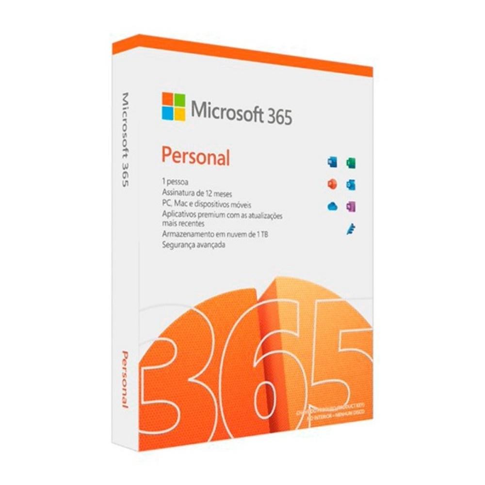 Microsoft 365 Personal para 1 Usuário, assinatura anual, mídia física, qq2-01386