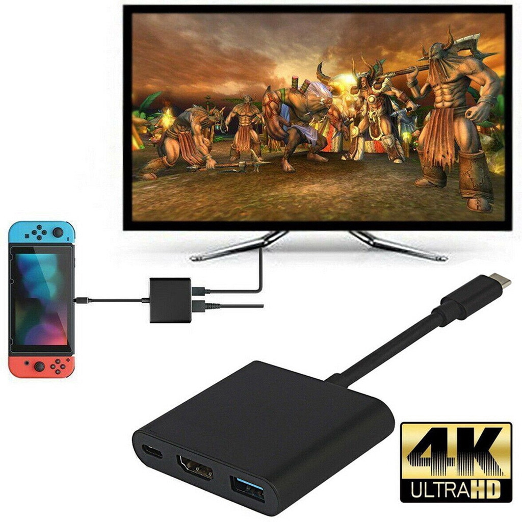 Para Nintendo Switch & OLED/Lite 1080P 4K HDMI Adaptador USBC 3.0 Conversor Tipo-C HUB NS