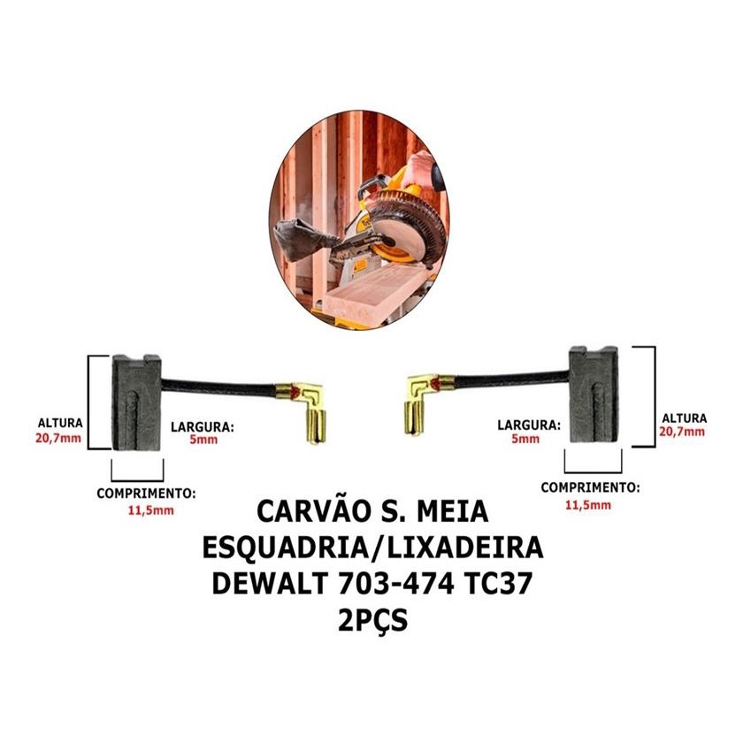 Escova Carvão  Serra Meia Esquadria / Lixadeira  Tc37 2pcs