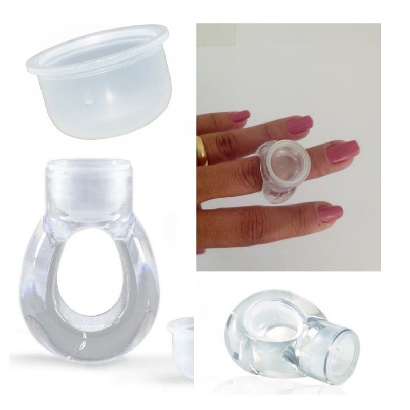 Anel Acrilico Porta Batoque Sobrancelha Henna Ou Micropigmentação Designer em Oferta na Shopee