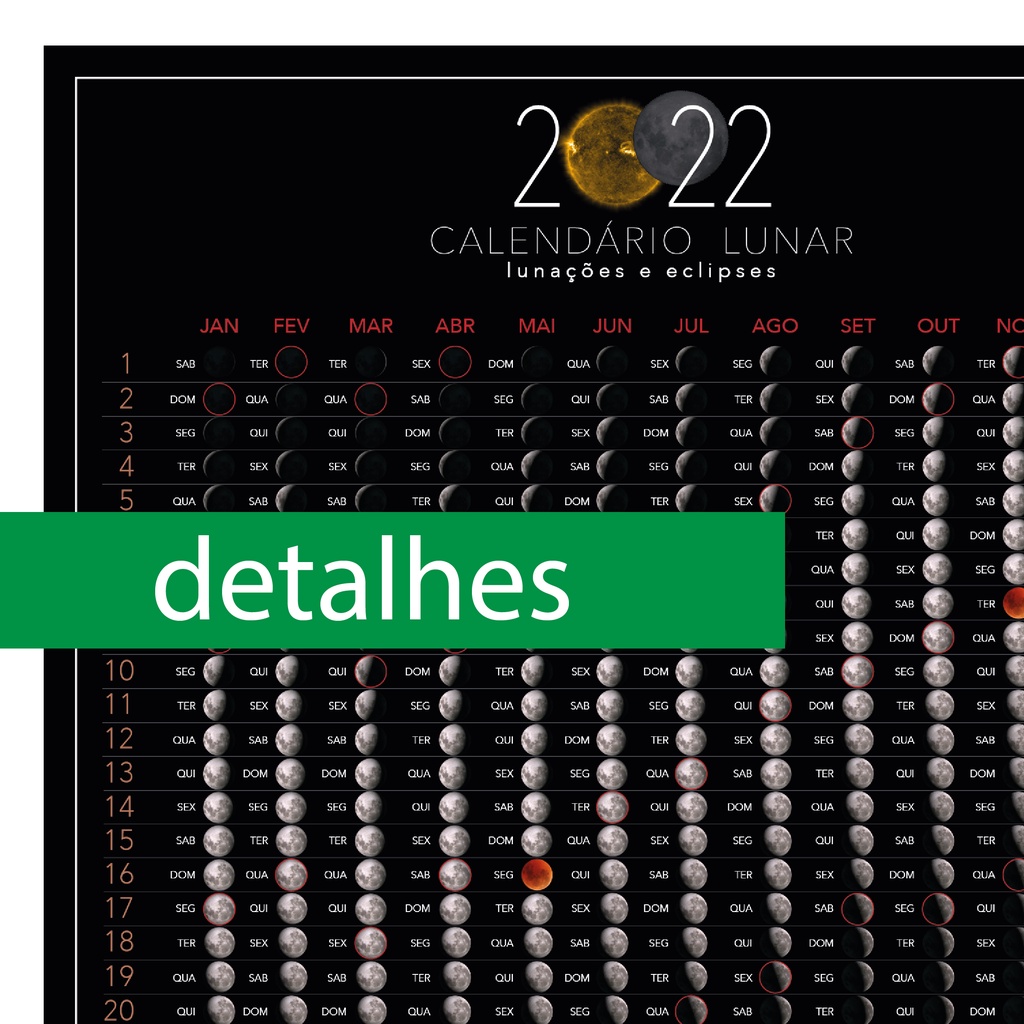 Calendário Lunar 2022 | Shopee Brasil