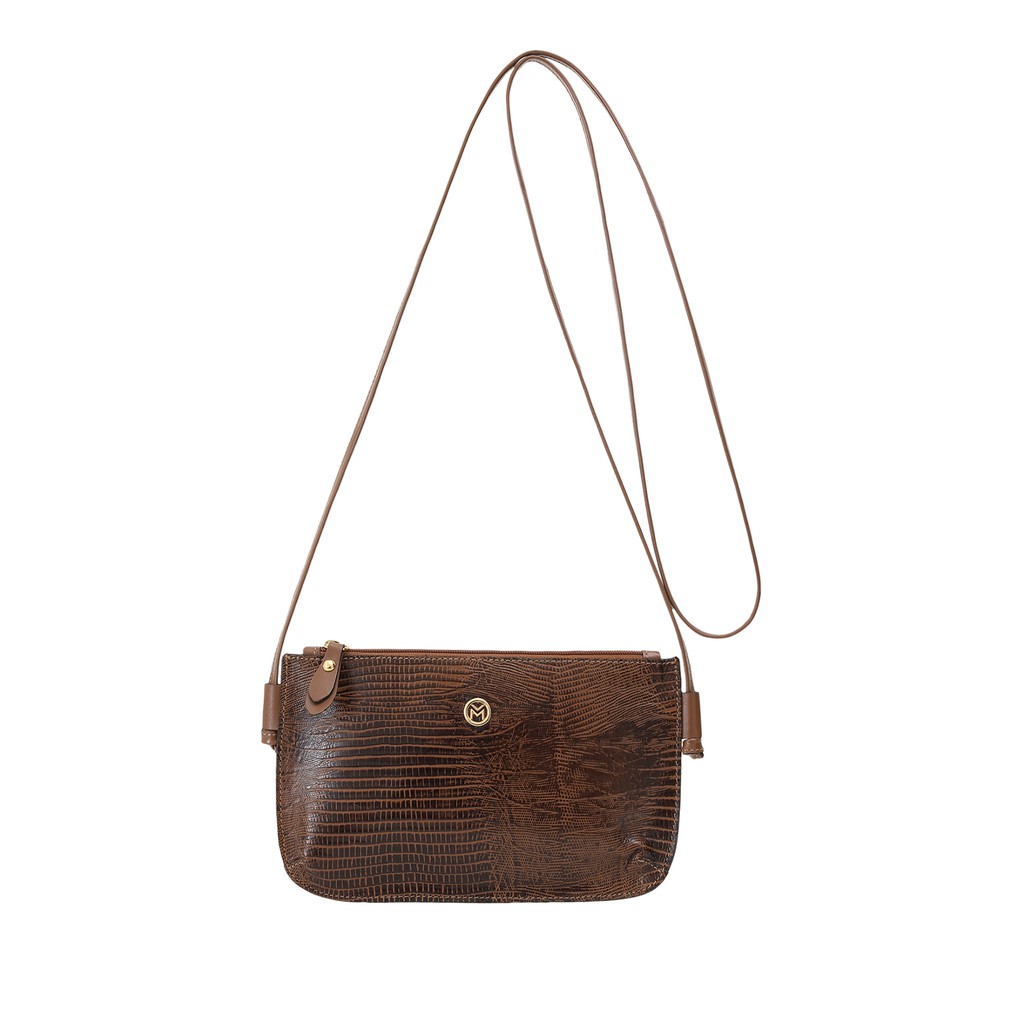 Bolsa Feminina Mariart Couro Legítimo Alça Transversal Zíper 201Lez