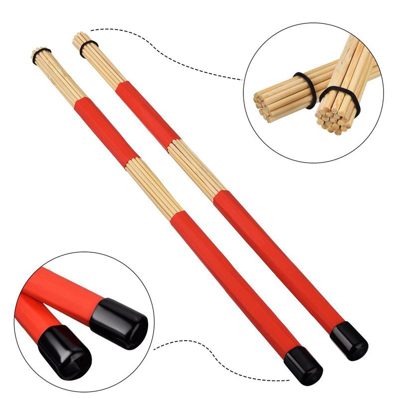 Brush Drum Sticks Wire Retractable Loop End Jazz Drum Sticks for Jazz