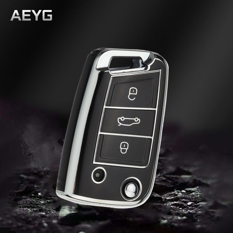 Capa Completa Para Chave De Carro TPU Moda VW Volkswagen Golf 7 MK7 Tiguan MK2 SEAT Ateca Leon FR 2 Ibiza Skoda Octavia