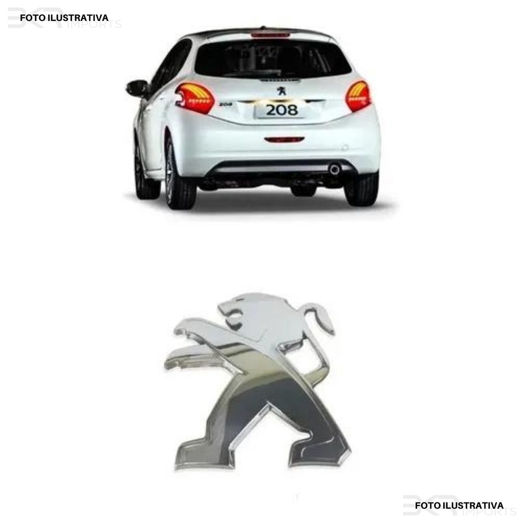 Emblema Logo Mala Peugeot 208 13/20 em Oferta na Shopee