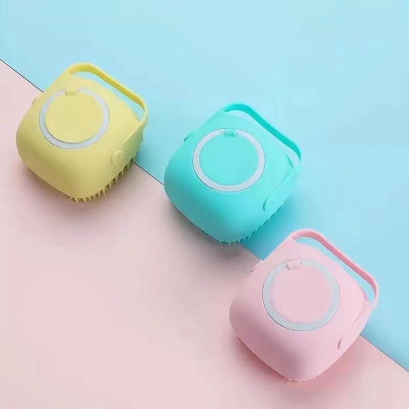 Esponja De Silicone Para Banho Com Dispenser Shampoo / Escova