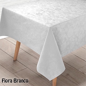 Plástico Térmico Toalha Mesa retangular impermeável limpa facil Branco Floral 1,60 X 1,00