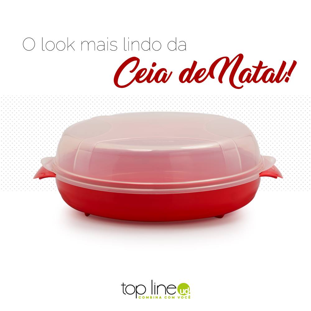 Boleira Porta Torta Redonda C/ Tampa Trava 2,5l Top Line