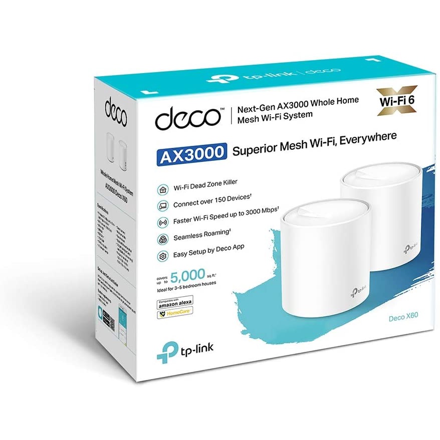 Roteador Tp-Link Deco X60 (2-Pack) Whole-Home Mesh Wi-Fi 6 AX3000 Dual ...