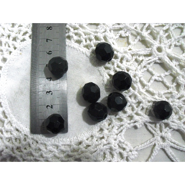 miçangas bola 12 sextavada preta 10 grs