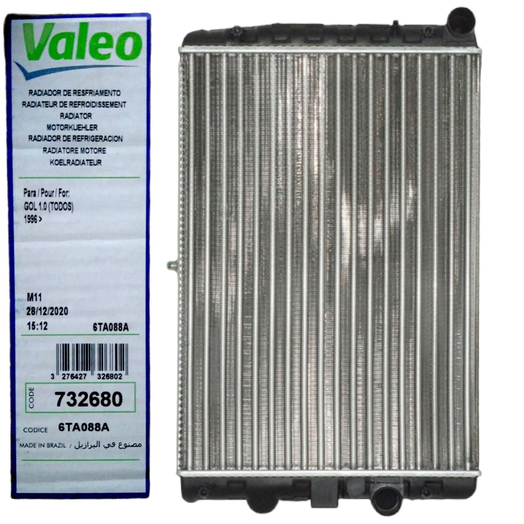 Radiador Agua Gol Parati 1.0 Mil 1000 Motor At Bola G2 G3 G4 1997 A 2005 Sem Ar