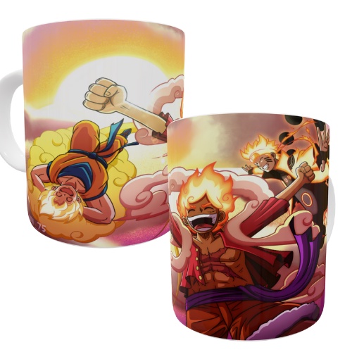 Caneca Personalizada One Piece Naruto Dragon Ball - Luffy Gear 5 Nika Joy Boy Goku Naruto