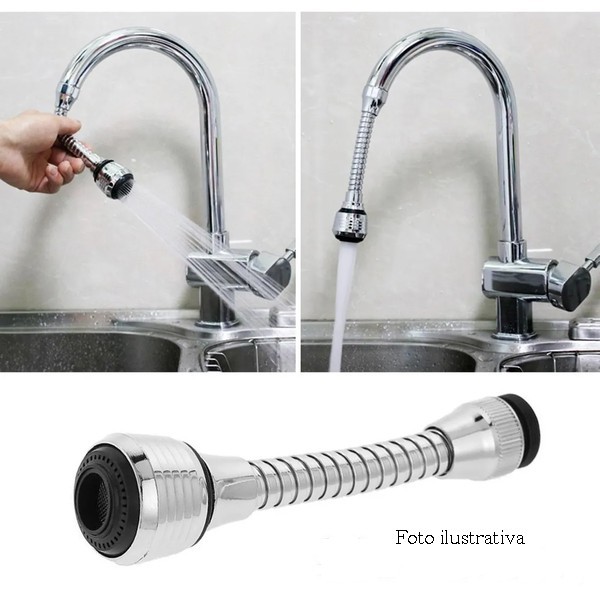 Extensor de torneira Adaptador Extensor Flexível De Torneira Pia Chuveirinho 360º Bicas De Torneiras 22 Mm E 24 Mm