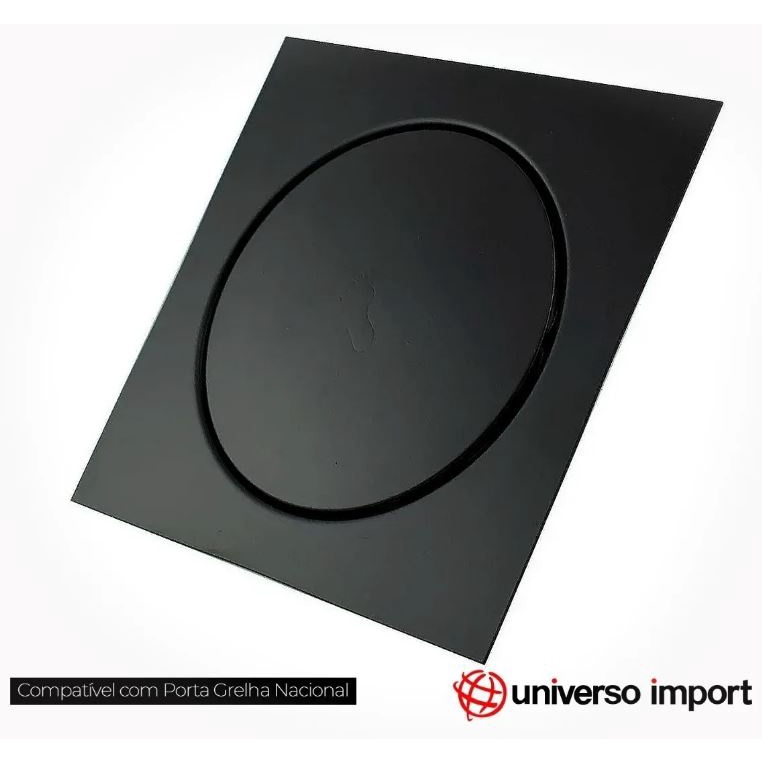 Ralo Inteligente Aço Inox Preto Fosco 10x10Para Banheiro Click