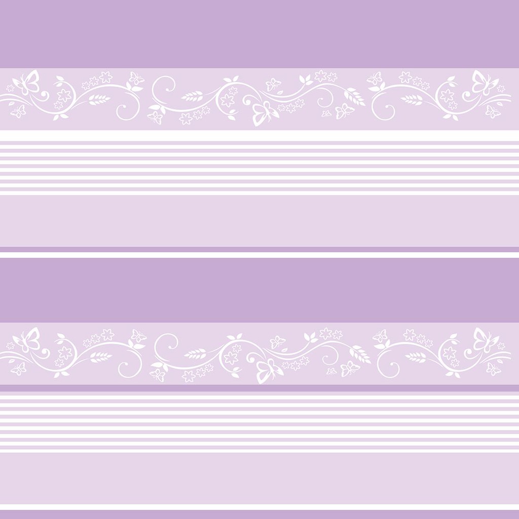 Papel de Parede Listrado Listras Horizontais Com Arabescos Em Lilas E Branco Lavável Vinil