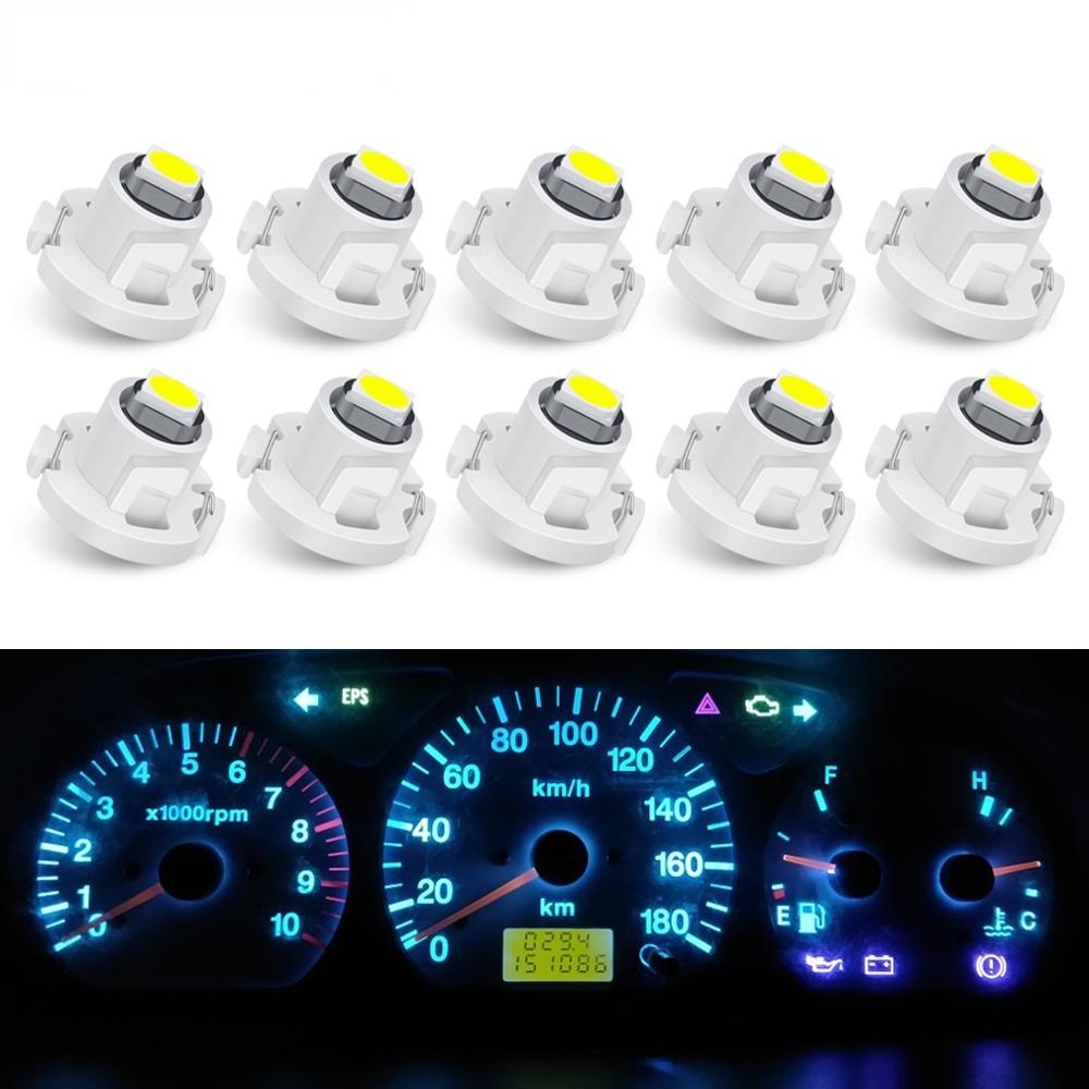 10 Pcs T3 Lâmpada Led T4.2 T4.7 Led Auto Painel Instrumento Cluster Instrumento Carro Lâmpada De Luz Do Painel 3030 Chips Indicador De Luz 12 V
