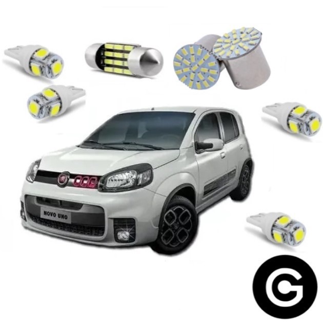 Kit Lâmpada Led Novo Uno Vivace Way Sporting 2015 2016 2017 Pingo Teto Placa Ré Farolete Branco
