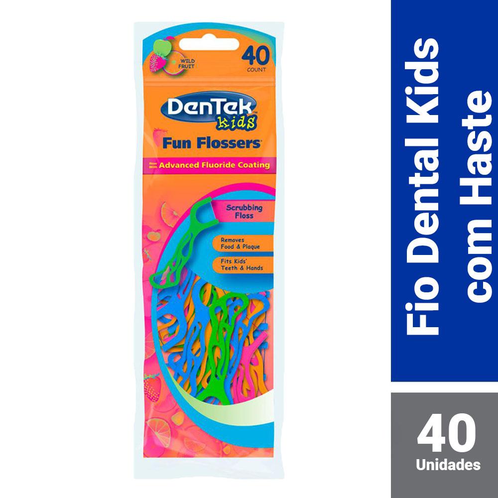 Fio Dental Kids Dentek Fun Flossers com 40 unidades em Oferta na Shopee
