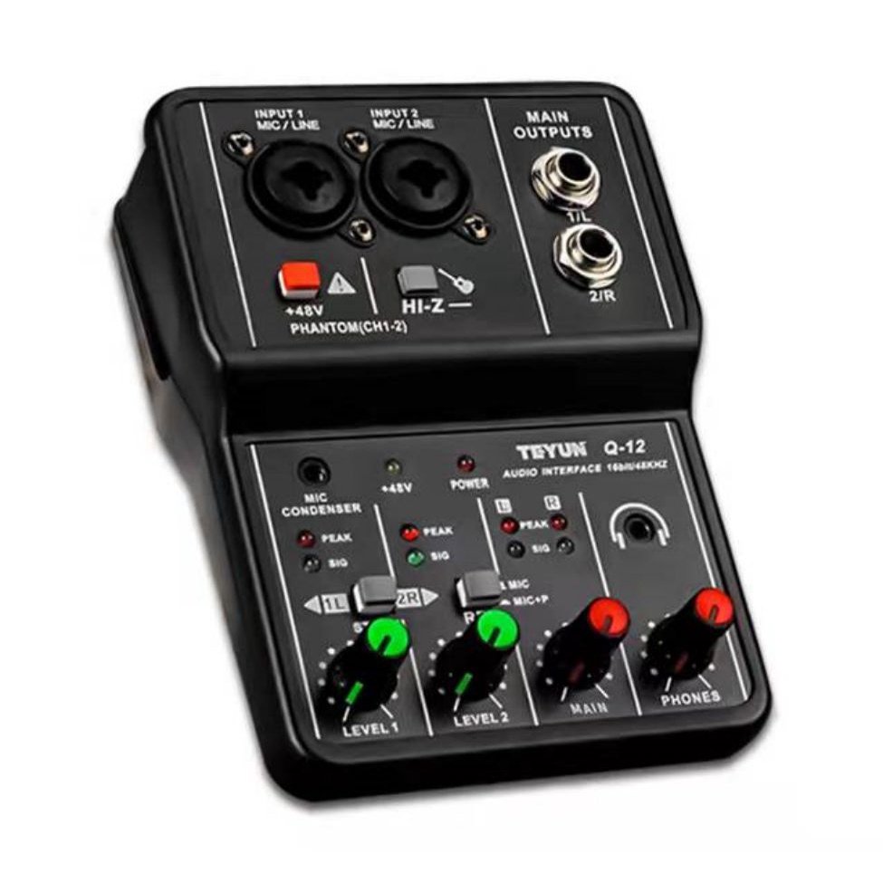 Mesa de somInterface De Audio MIX De Som Placa Som Teyun Q12 Mixer Interface De Audio Shopee