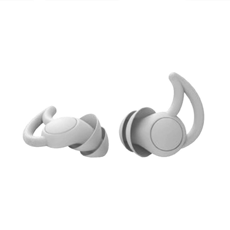 Details about   1Pair 3 Layer Soft Silicone Ear Plugs Tapered Sleep Noise Reduction Earplugs 