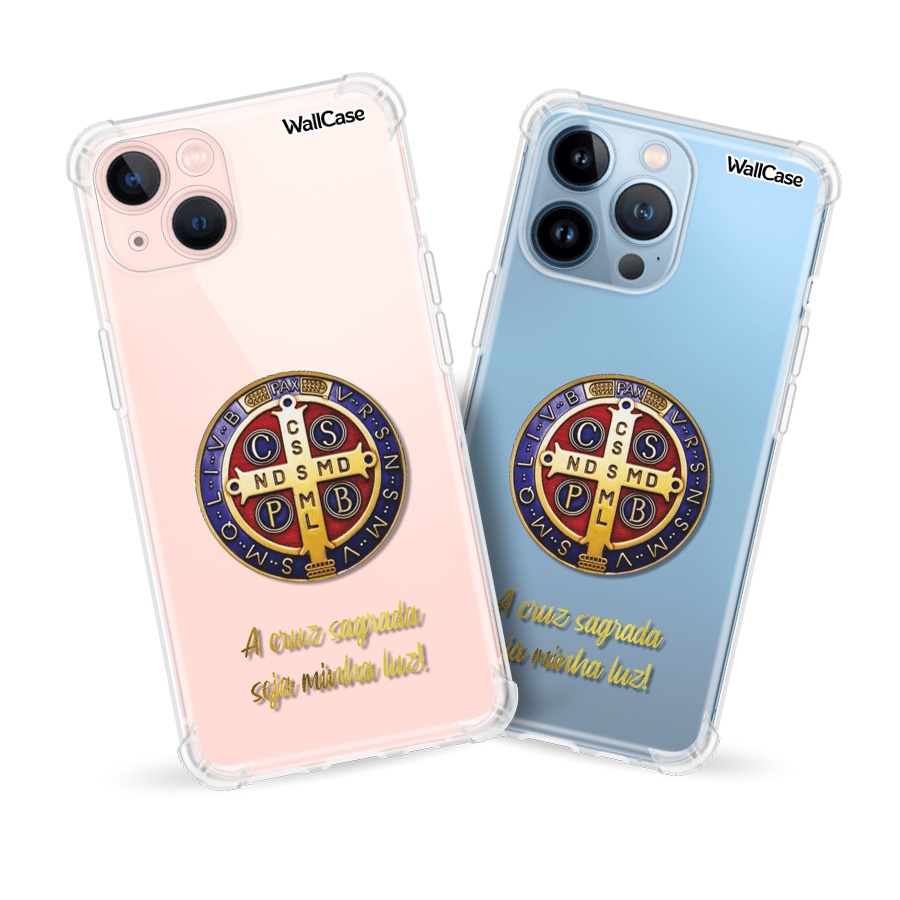 Capinha de Celular Dg20 Medalha de São Bento Cruz Sagrada Para iPhone 5 6 7 8 11 12 13 14 15 16E 17 Se Xr Xs Pro Max