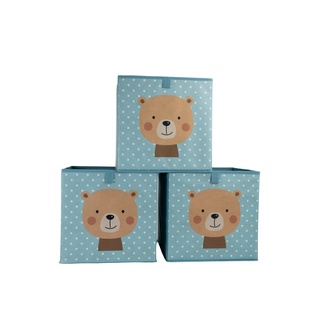 Kit 3 Organizadores Multiuso Dobrável Infantil Ursinho - Oikos