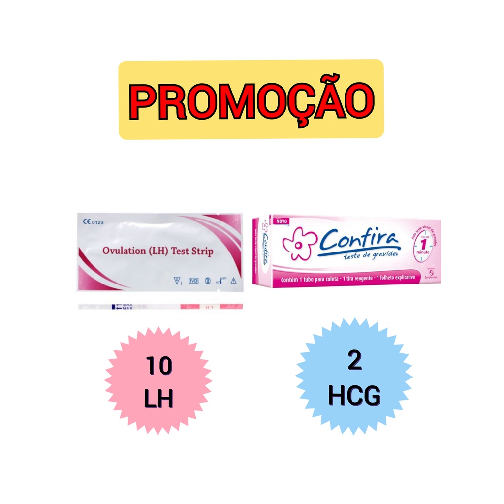 Teste de Ovulação 10 unidades mais Teste de Gravidez 2 Unidades