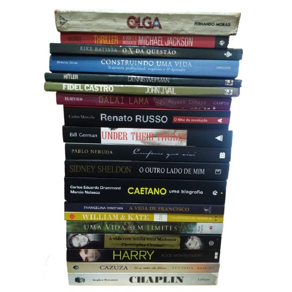 Livros de biografia e memórias  - Cantores, Líderes, Atores, Religiosos, Escritores, Empresários, Jogadores de Futebol