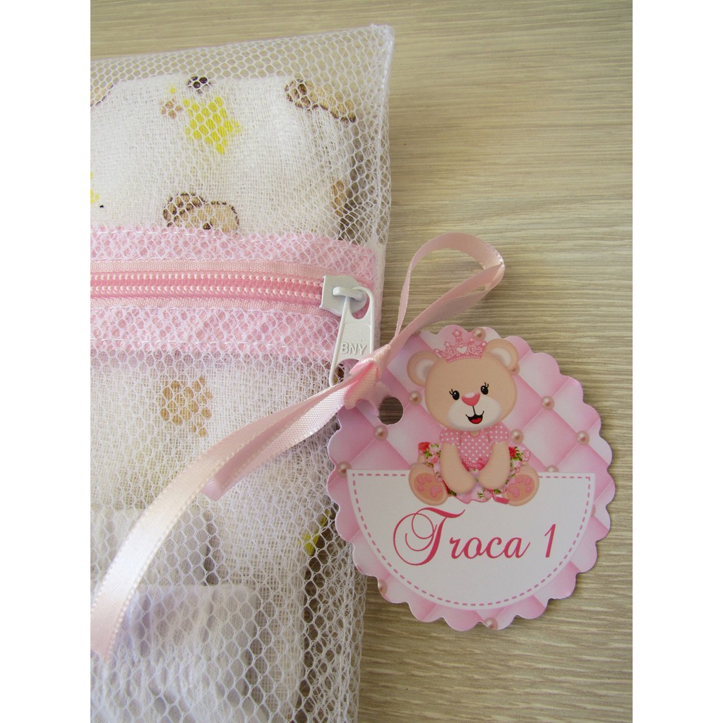 Kit Saquinho Maternidade C/ 6 Unidades + Ursinha Princesa Mod.12