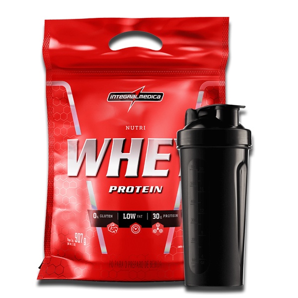 Combo Integralmedica 1x Whey Nutri 907g + Coqueteleira - Kit Integral Medica