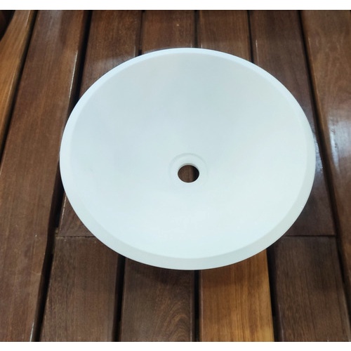Cuba De Apoio Redonda Corian Branca 34cm