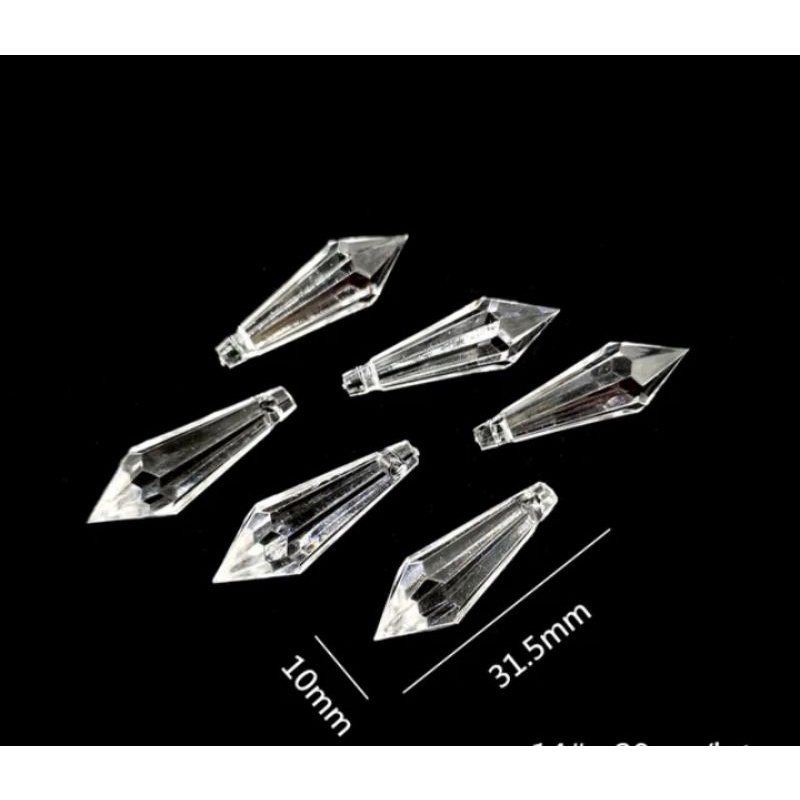 Ponteiras Cristal Acrílico 31mm P/ Montagem Lustres 40 Pçs em Oferta na Shopee