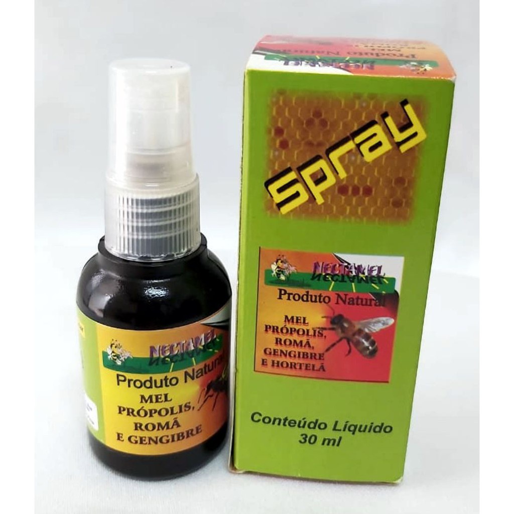 3 Un. Própolis Spray Composto Romã, Mel, Gengibre, Hortelã e Própolis Nectamel 30 ml