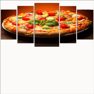 Quadro Painel Decorativo Mosaico 5 Peças Para Pizzaria Pizza 95x55 Promoção Top