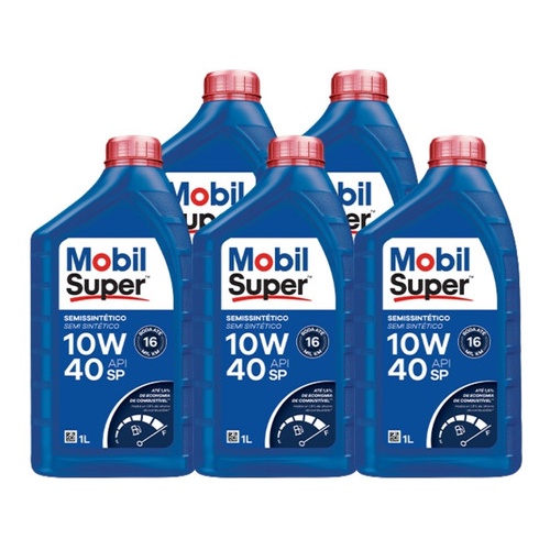 Kit 5 Óleos Motor Mobil Super 10w40 Semissintético Api Sp