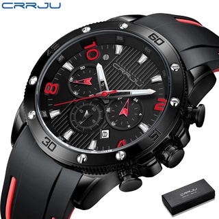 Relógios esportivos de moda masculina de marca de luxo CRRJU Top Relógio à prova d 