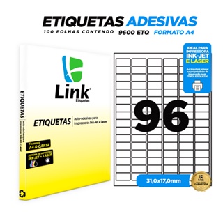 Etiqueta Adesiva A4 31,0mm x 17,0mm 100 Folhas - Link Etiquetas em Oferta na Shopee