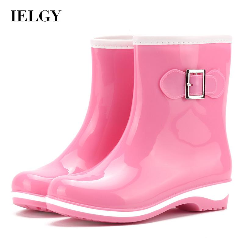IELGY Moda Botas De Chuva Femininas Tubo In-tube Cor Sólida Antiderrapante em Oferta na Shopee